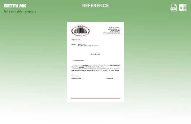Референтен шаблон за затворање на банката на Албанија во модерен стил